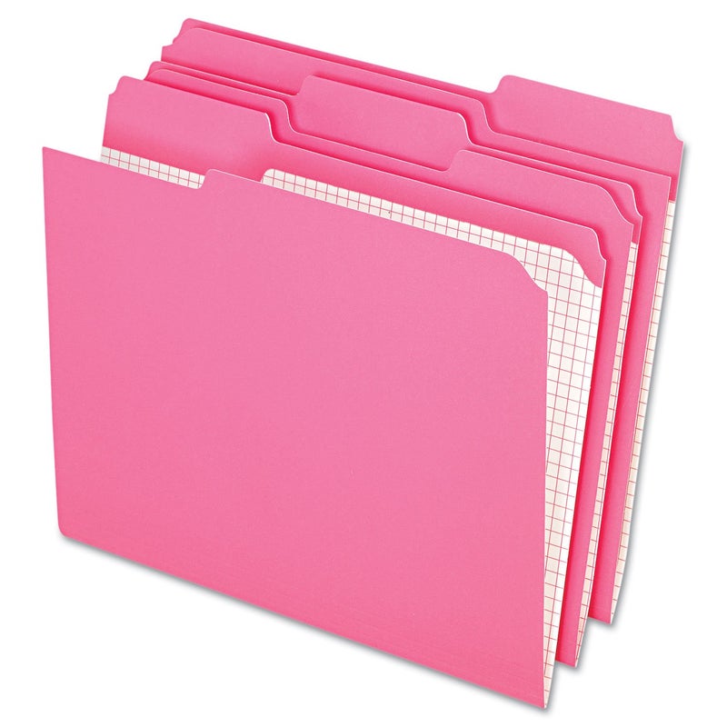 بندافليكس Pendaflex مجلد ملفات ملون مع شبكة داخلية، مقاس Letter، وردي، 1/3 قطع، 100/BX (R152 1/3 PIN) - Image 1